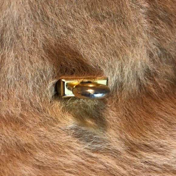 VINTAGE Handmade Furry Suede Crossbody Twist-Lock Flap NEW - Picture 10 of 16